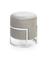 Pouf mit Staurum, aus Samtstoff Cricket Grau