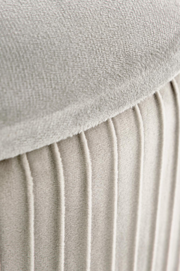 Pouf mit Staurum, aus Samtstoff Cricket Grau (4)