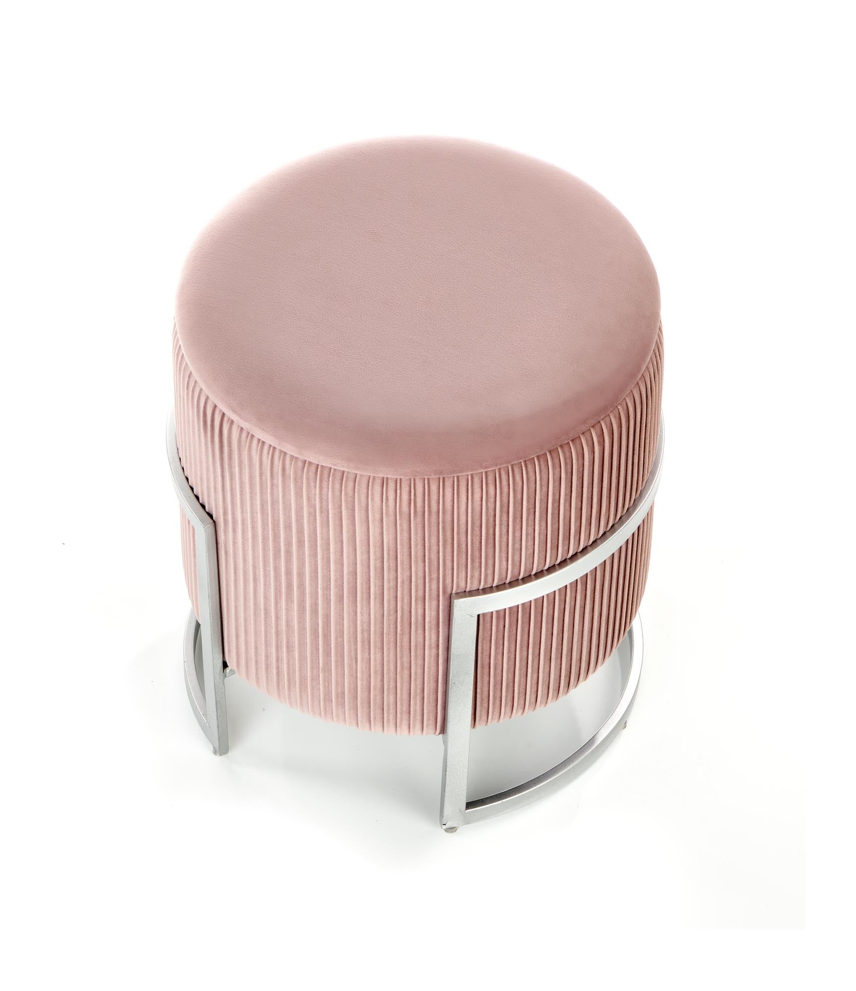 Pouf mit Staurum, aus Samtstoff Cricket Rosa (1)