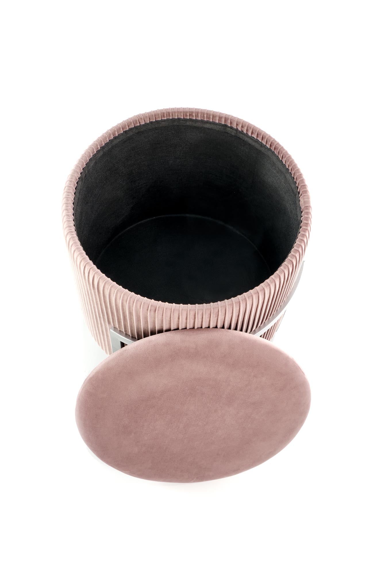 Pouf mit Staurum, aus Samtstoff Cricket Rosa (2)