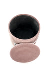Pouf mit Staurum, aus Samtstoff Cricket Rosa (2)