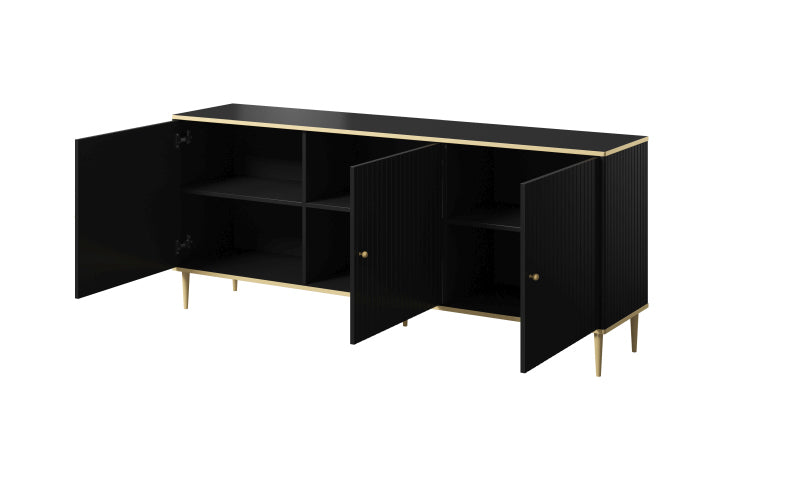 Sideboard mit 3 türen Glamour Schwarz (2)