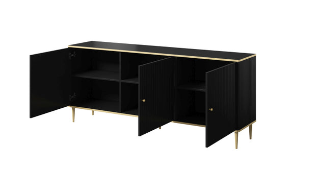 Sideboard mit 3 türen Glamour Schwarz (2)