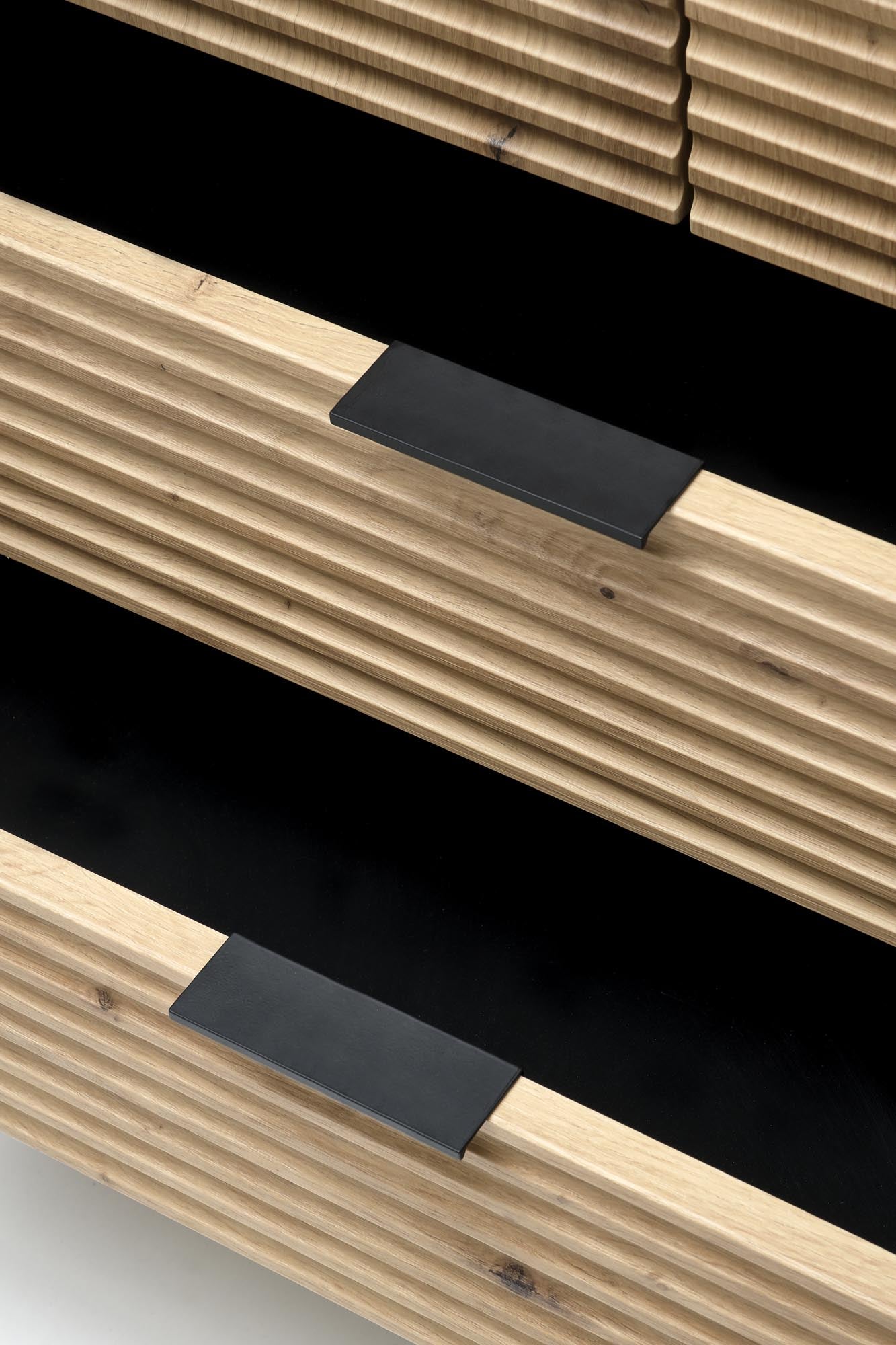 Kleiderschrank mit 2 türen und 2 schubladen Murano Schwarz (4)