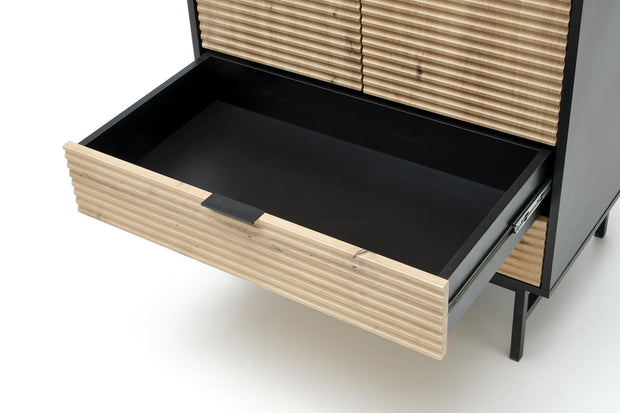 Kleiderschrank mit 2 türen und 2 schubladen Murano Schwarz (6)