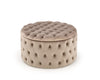 Pouf mit Staurum, aus Samtstoff Nunez Beige