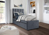 Tagesbett mit Samtstoff Russo Grau (2)