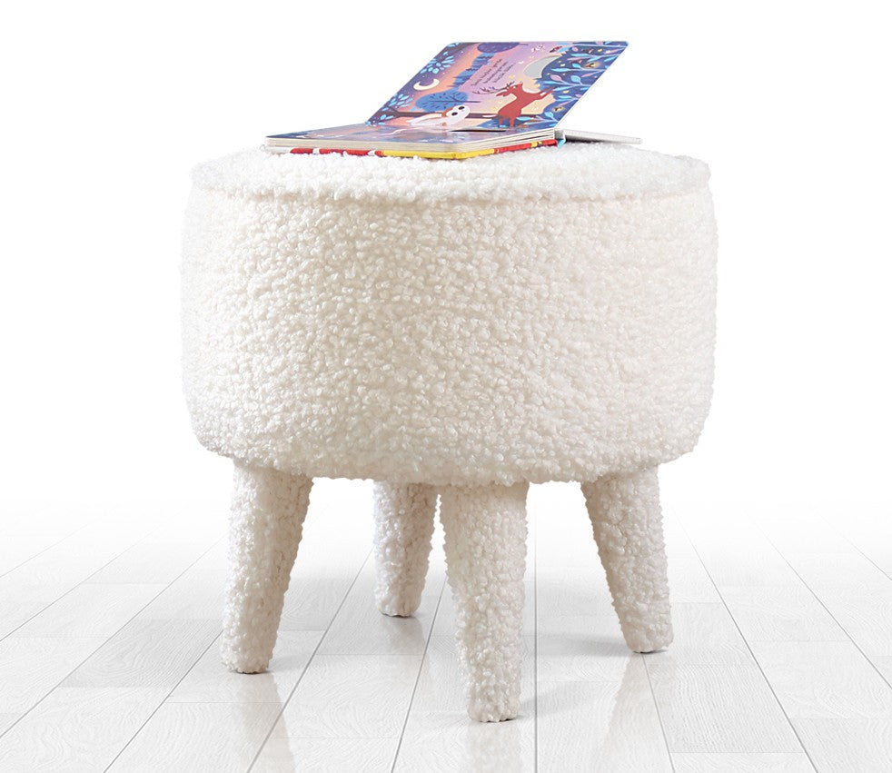 Pouf mit Stoff Moouv Round Weiß