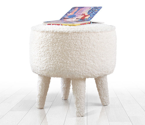 Pouf mit Stoff Moouv Round Weiß