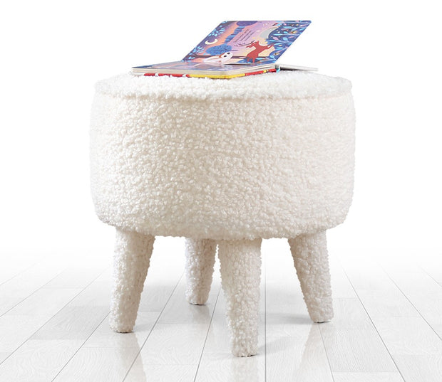 Pouf mit Stoff Moouv Round Weiß