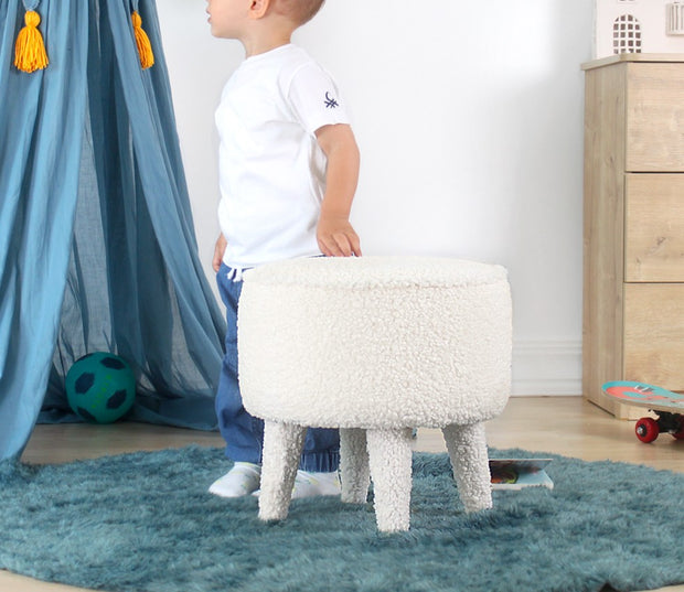 Pouf mit Stoff Moouv Round Weiß (2)
