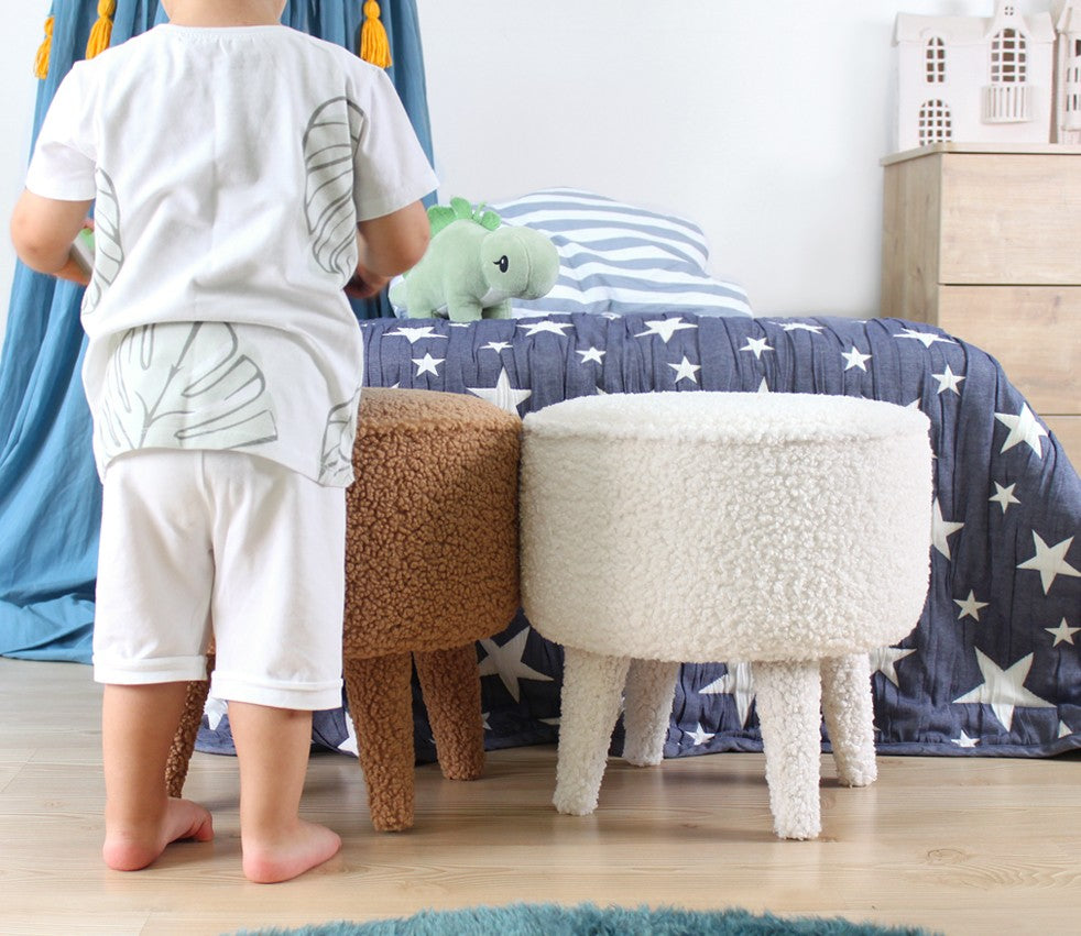 Pouf mit Stoff Moouv Round Weiß (3)