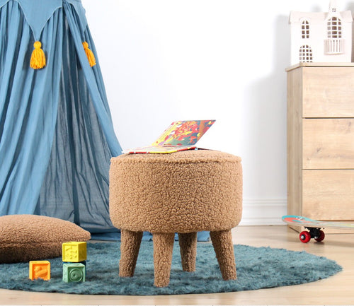 Pouf mit Stoff Moouv Round Braun (1)