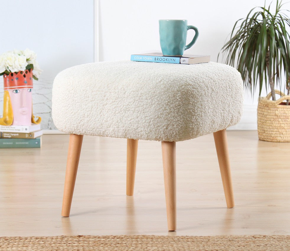 Pouf mit Stoff Moouv Weiß (1)