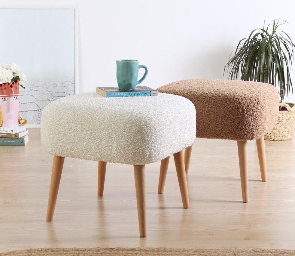 Pouf mit Stoff Moouv Weiß (3)