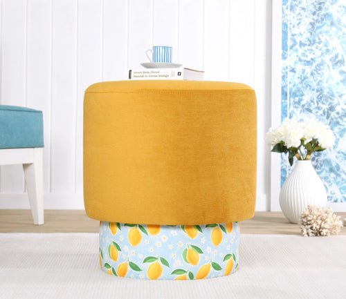 Pouf mit Stoff Colyos Gelb