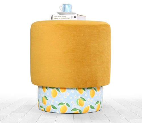 Pouf mit Stoff Colyos Gelb (1)