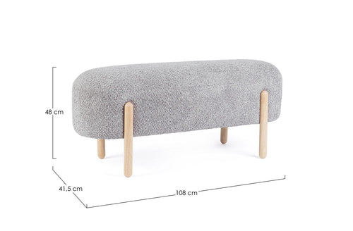 Polsterbank mit Stoff Dayla Grau (1)