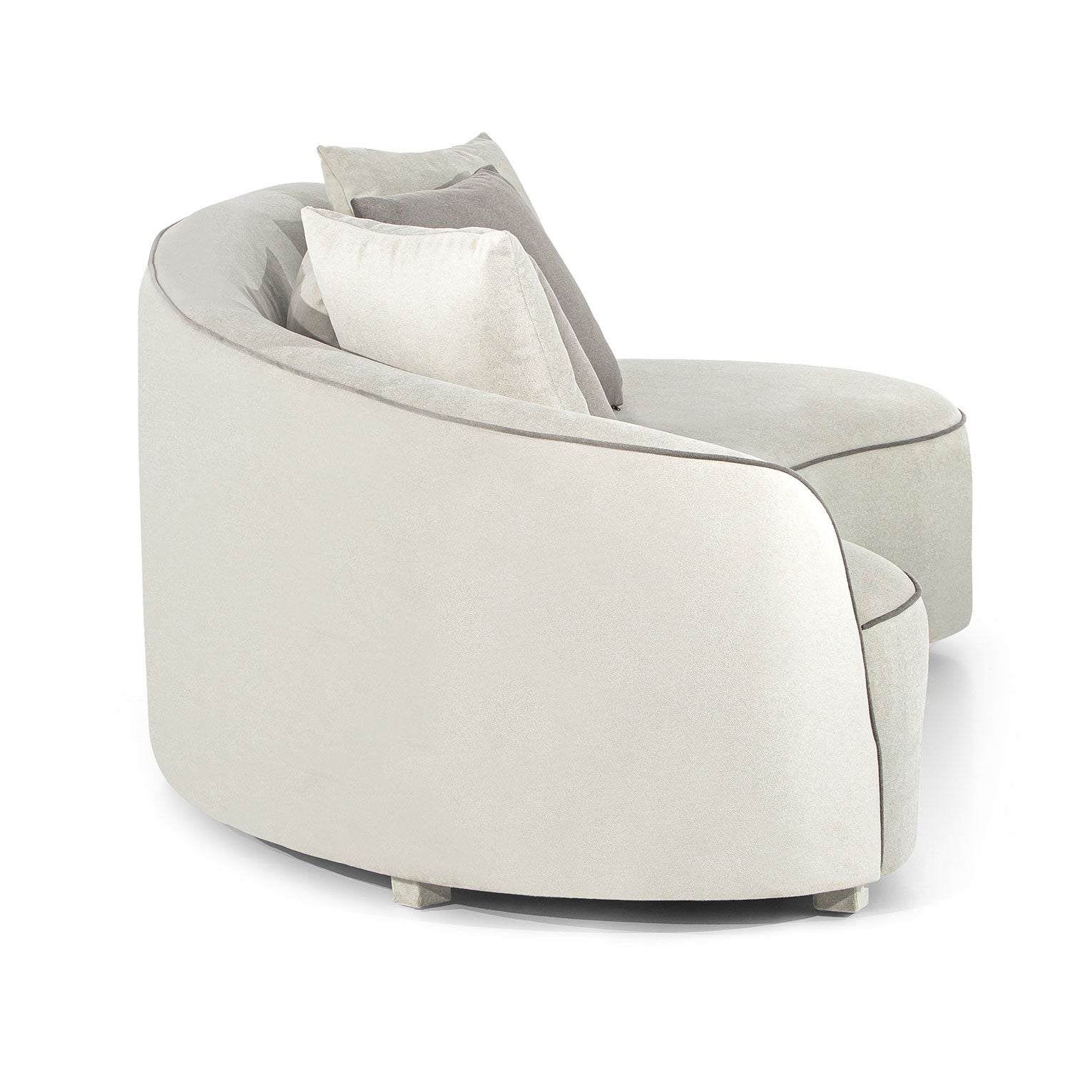 Ecksofa Symmetrisch, 3-Sitzer, aus Samtstoff, Cloud Grau (3)