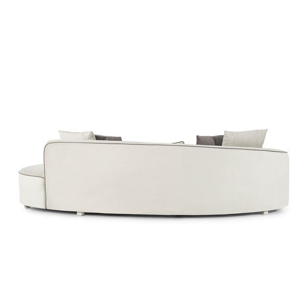 Ecksofa Symmetrisch, 3-Sitzer, aus Samtstoff, Cloud Grau (4)