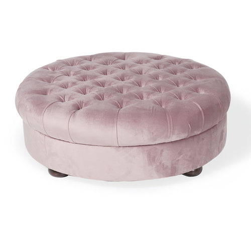 Pouf mit Stoff Cupon Rosa