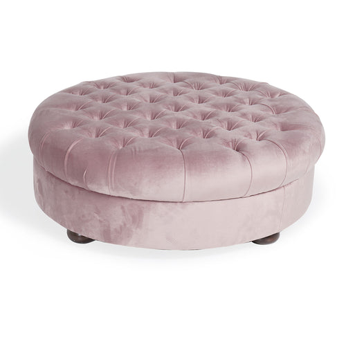 Pouf mit Stoff Cupon Rosa (1)