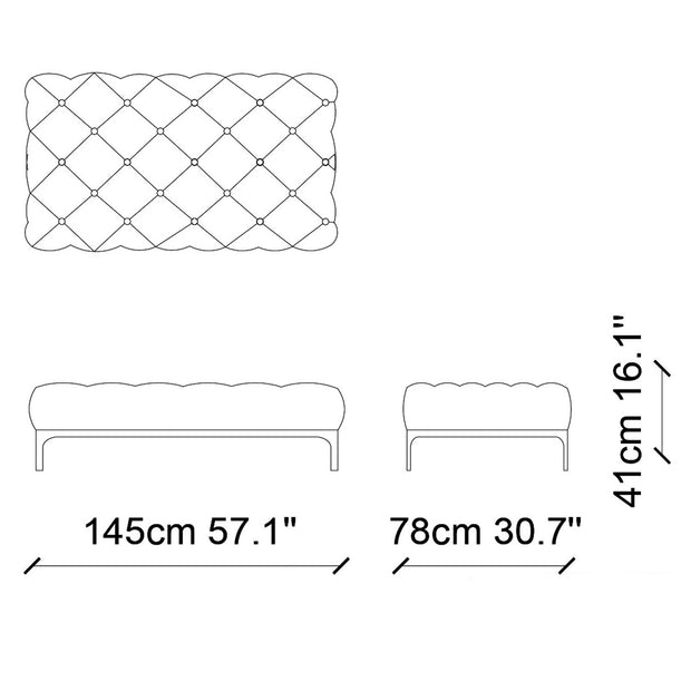 Pouf mit Ökoleder Fashion Rosa (2)