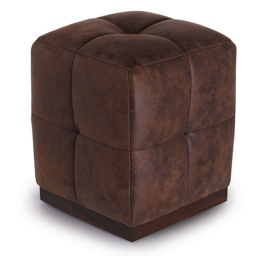 Pouf mit Ökoleder Chocolate Braun