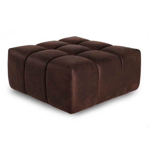 Pouf mit Ökoleder Chocolate Braun