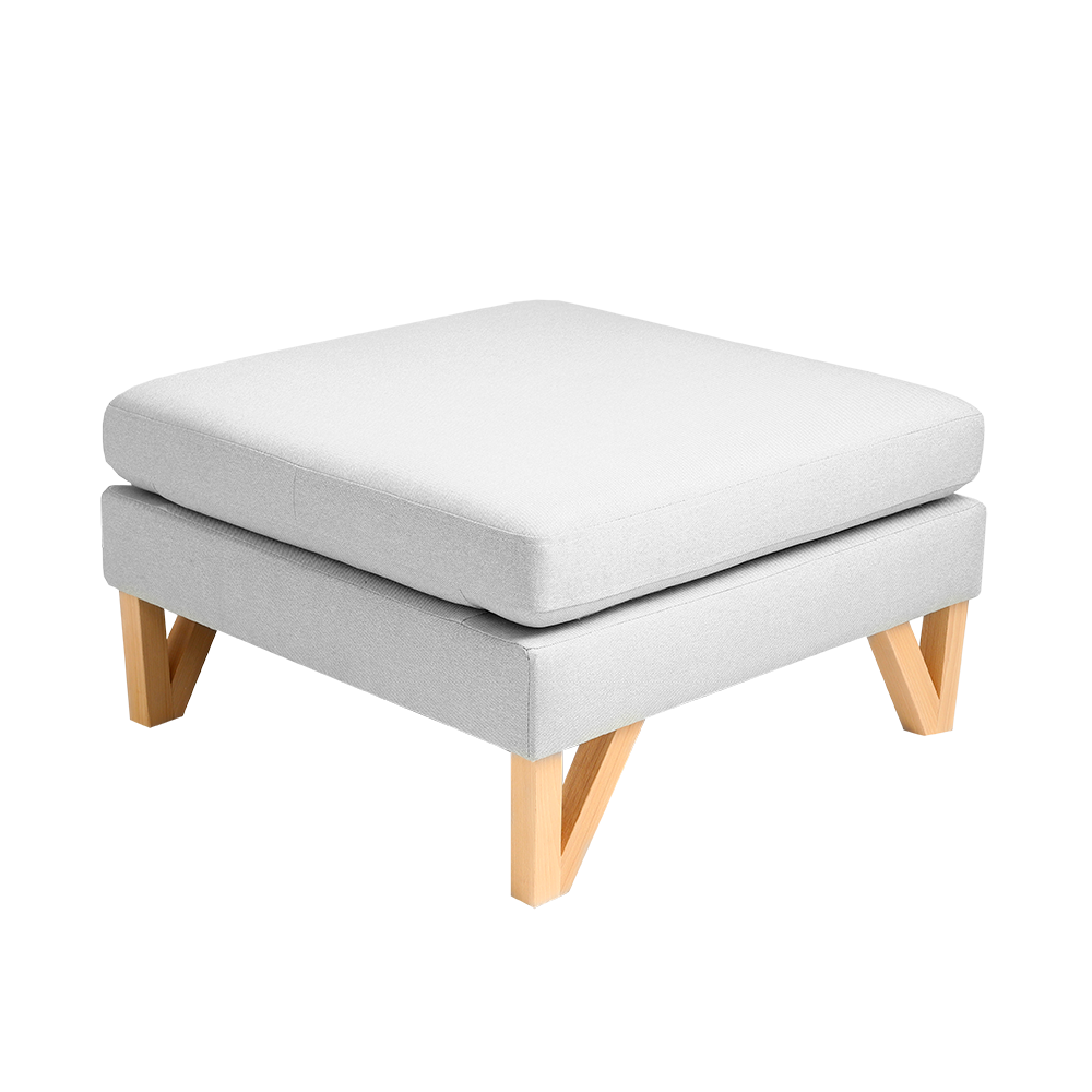 Polsterhocker mit Stoff Willy Grau