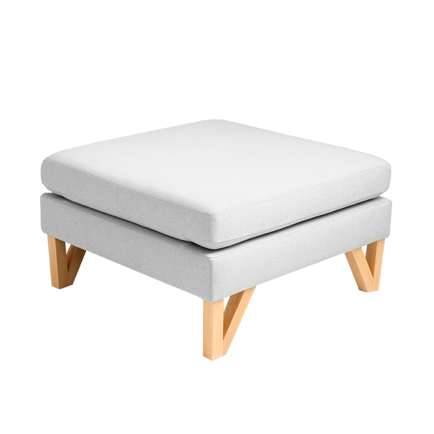 Polsterhocker mit Stoff Willy Grau