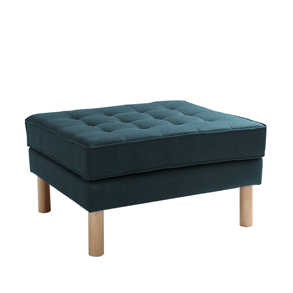 Polsterhocker mit Stoff Topic Wood Blau