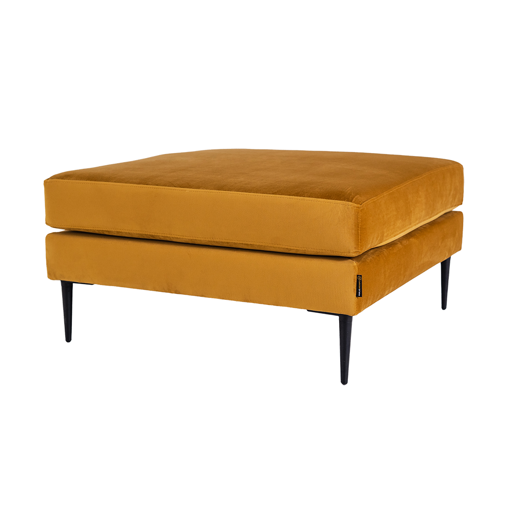 Polsterhocker mit Stoff Vergan Orange