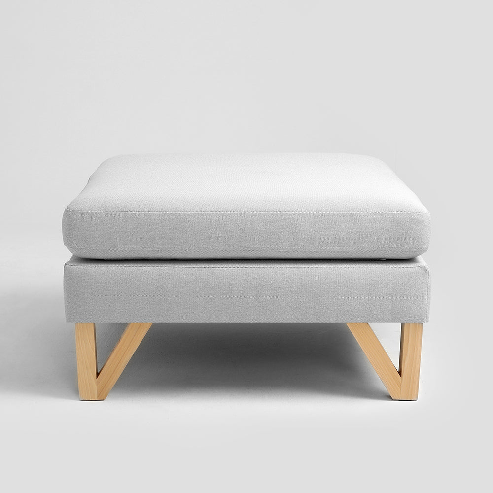 Polsterhocker mit Stoff Willy Grau (2)