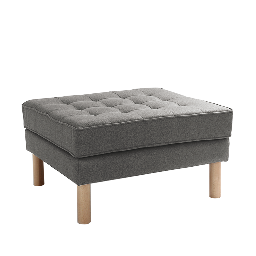 Polsterhocker mit Stoff Topic Wood Grau