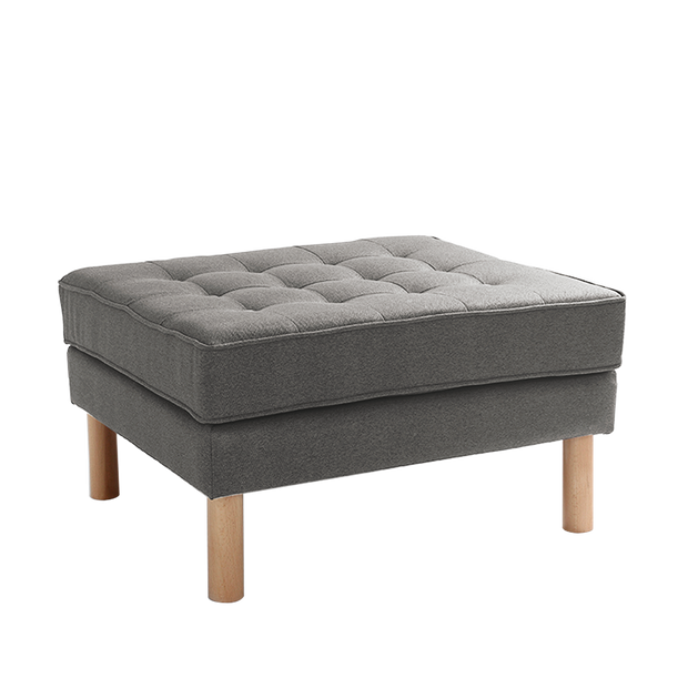 Polsterhocker mit Stoff Topic Wood Grau