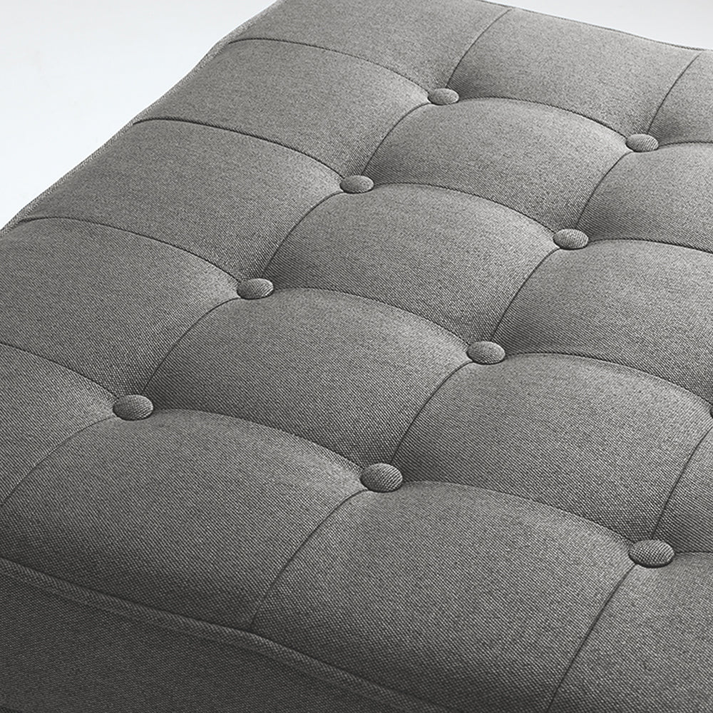 Polsterhocker mit Stoff Topic Wood Grau (2)