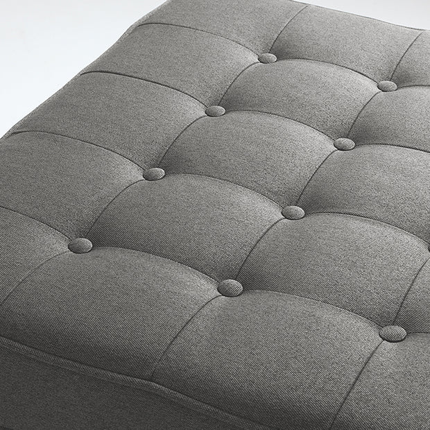 Polsterhocker mit Stoff Topic Wood Grau (2)