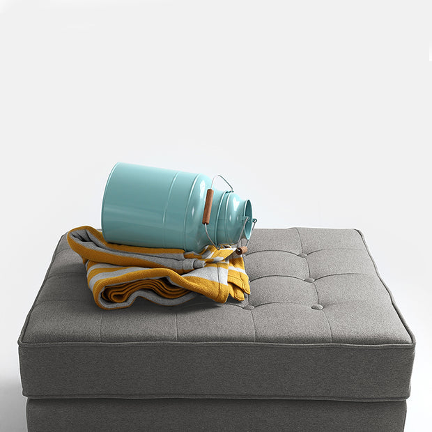 Polsterhocker mit Stoff Topic Wood Grau (1)