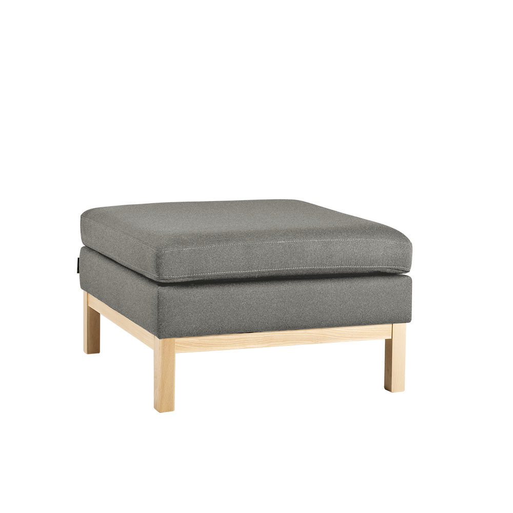Polsterhocker mit Stoff Ambient Wood Grau