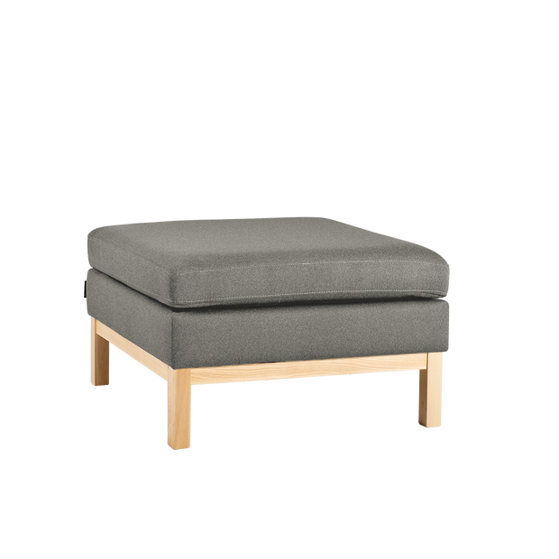 Polsterhocker mit Stoff Ambient Wood Grau