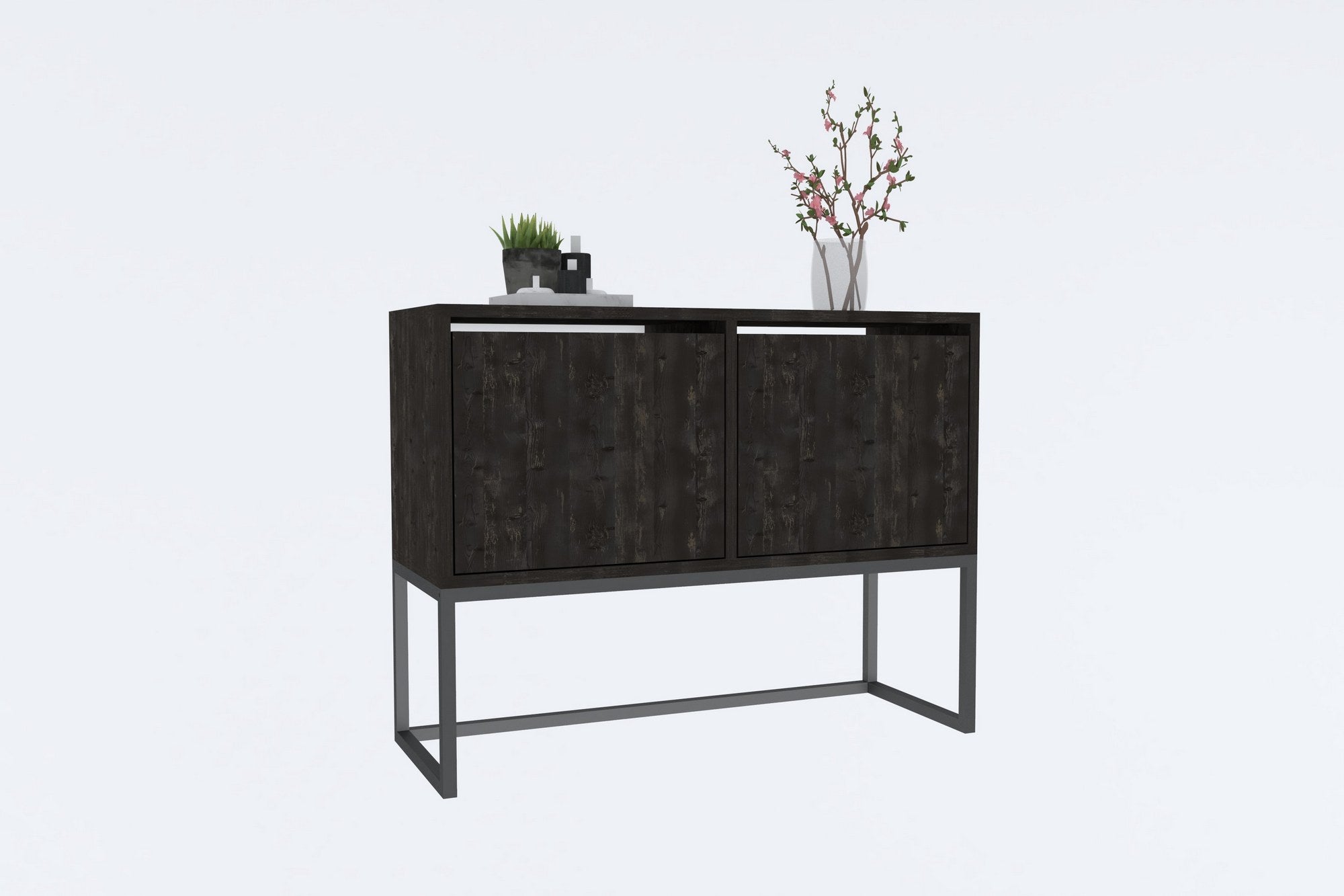 Konsolentisch mit 2 türen, Zermat Anthrazit (1)
