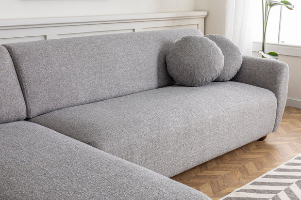 Ecksofa mit Chaiselongue Links, 3-Sitzer, aus Stoff, Eddy Grau (2)