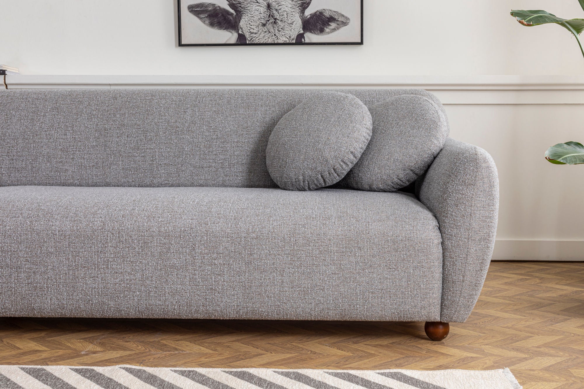 Ecksofa mit Chaiselongue Links, 3-Sitzer, aus Stoff, Eddy Grau (3)
