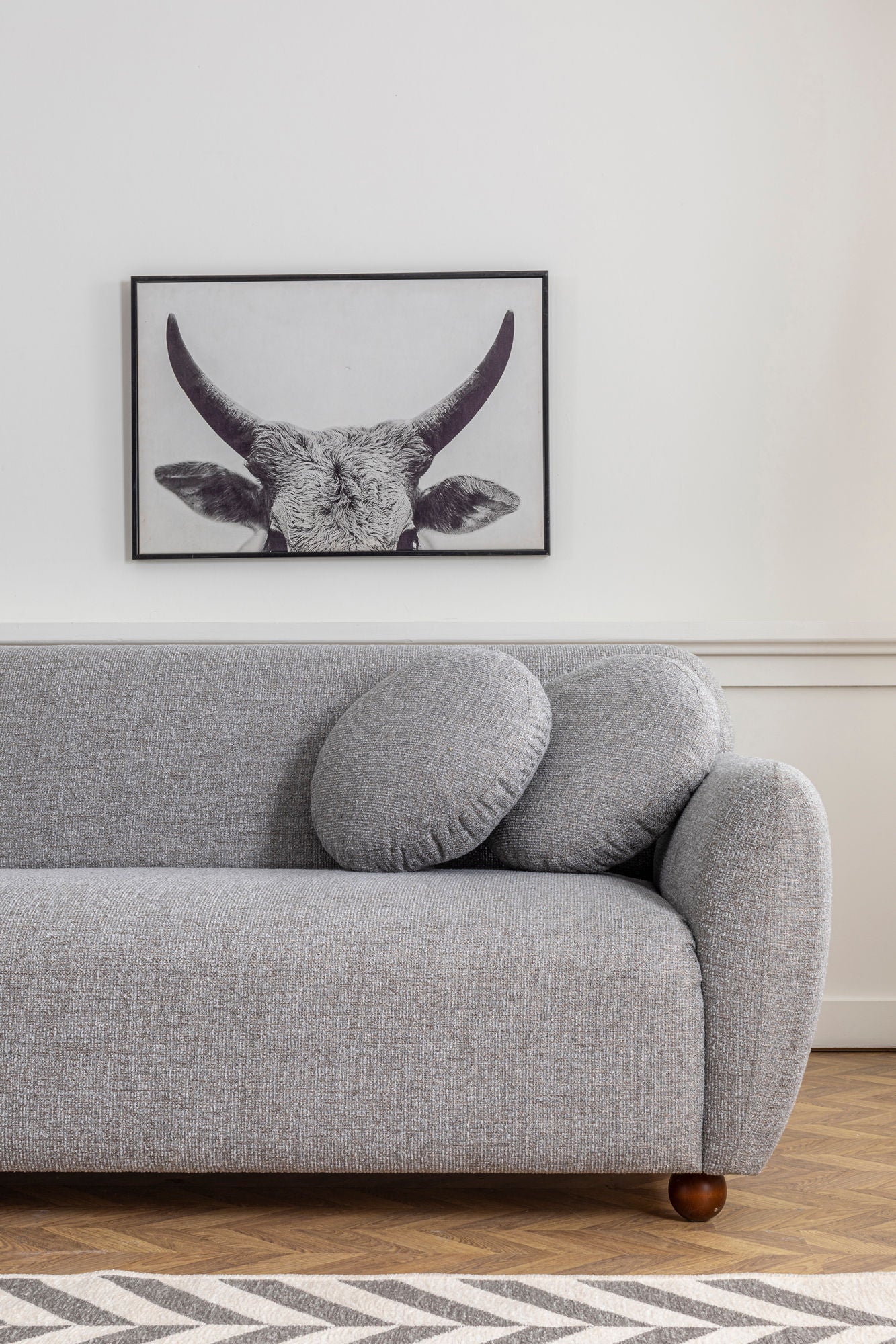 Ecksofa mit Chaiselongue Links, 3-Sitzer, aus Stoff, Eddy Grau (4)