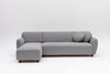 Ecksofa mit Chaiselongue Links, 3-Sitzer, aus Stoff, Eddy Grau (5)