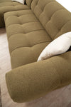 Ecksofa mit Chaiselongue Links, 3-Sitzer, aus Stoff, Cady 3 Grün (4)