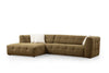 Ecksofa mit Chaiselongue Links, 3-Sitzer, aus Stoff, Cady 3 Grün (6)