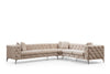 Ecksofa mit Chaiselongue Links, 5-Sitzer, aus Stoff, Como Elfenbein (3)