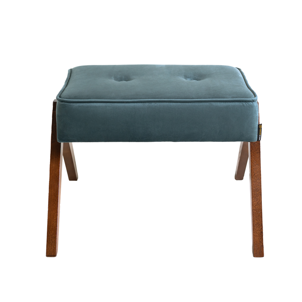 Pouf mit Stoff Vinc Blau